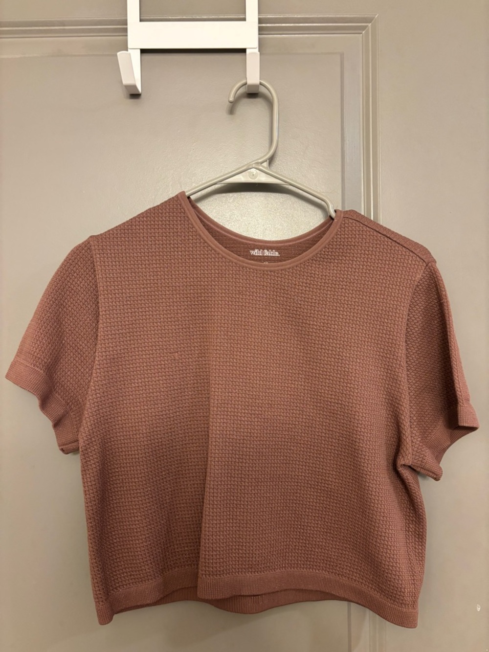 Target Textured Cropped Tee - Dusty Rose